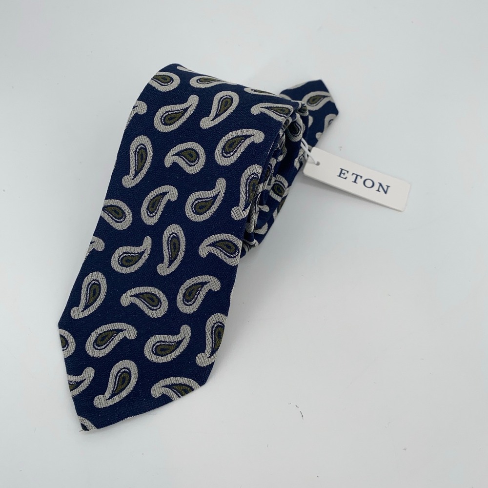 Eton‎ Tie Mens One Size Multi Paisley Silk Classic Luxury Necktie Italy Made NWT